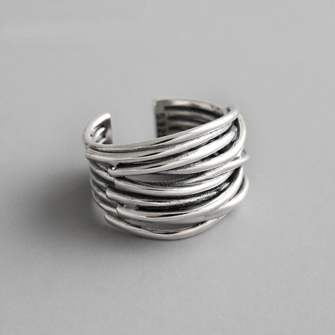 Silver Layered Ring - Timeless Elegance