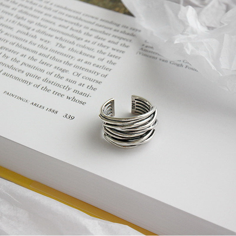 Silver Layered Ring - Timeless Elegance