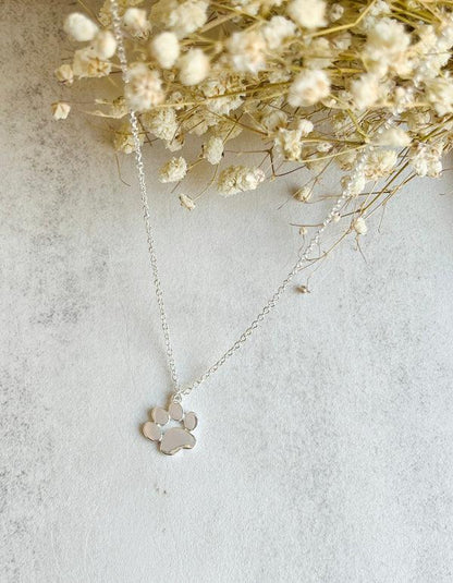 Elegant Silver Paw Necklace Stainless Steel