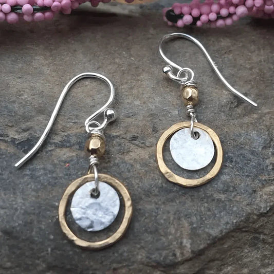 Sammy - Retro Gold & Silver Earrings