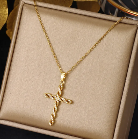 Peace - Intertwined Cross Necklace