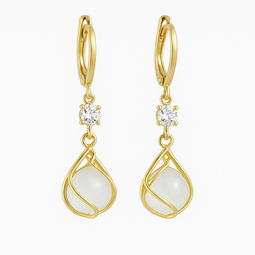 Retro Opal Drop Earrings