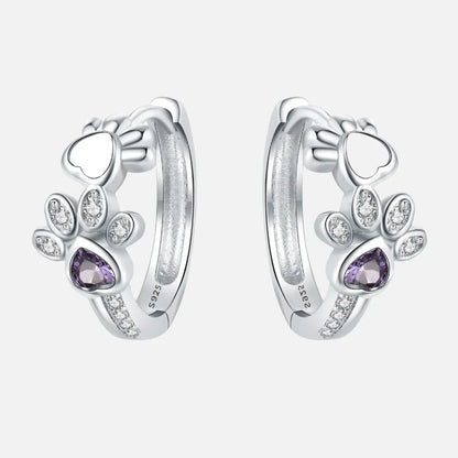 Paw Huggie Earrings in 925 Sterling Silver