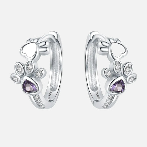 Paw Huggie Earrings in 925 Sterling Silver