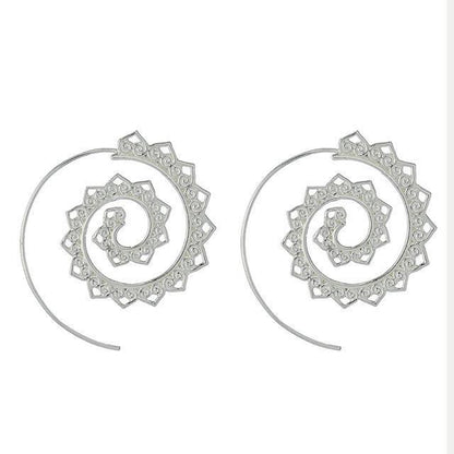 Gold & Silver Spiral Earrings