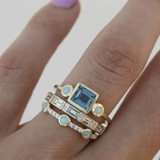 Ocean - Boho Vintage Ring Set