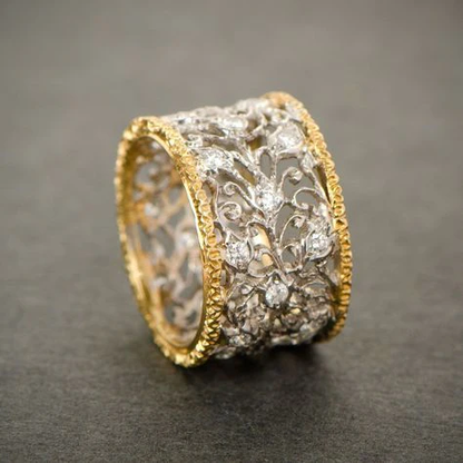 Retro Ivy Zirconia Ring