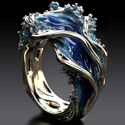 O&O - Retro Golden Wave Ring