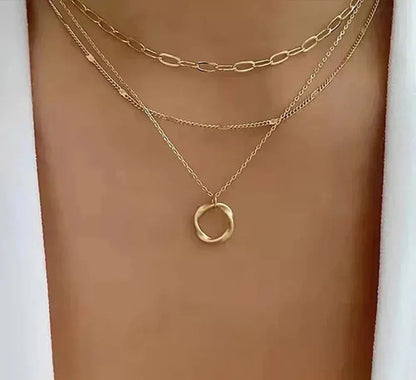Vintage gold layered chain set